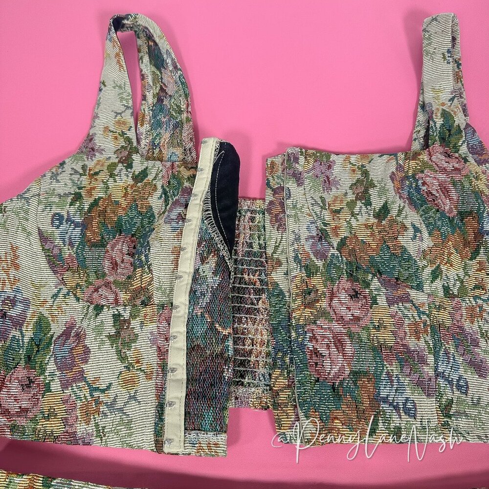 Wild Fable Floral Jacquard Corset Crop Top & Skirt Matching Set XXL - Picture 8 of 16